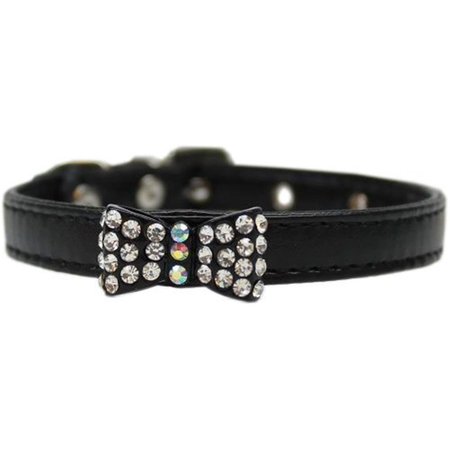 UNCONDITIONAL LOVE Bow-dacious Crystal Dog CollarBlack Size 12 UN764939